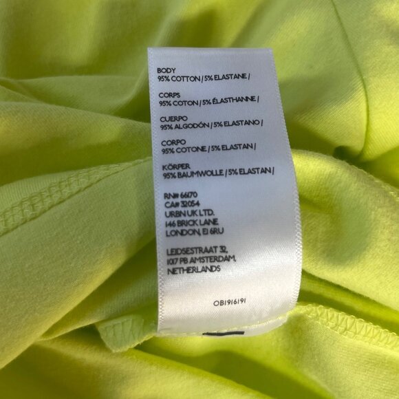 BDG Urban Outfitters Alex Off The Shoulder Shirt Womens Large Lime Green New WOT - Picture 7 of 7